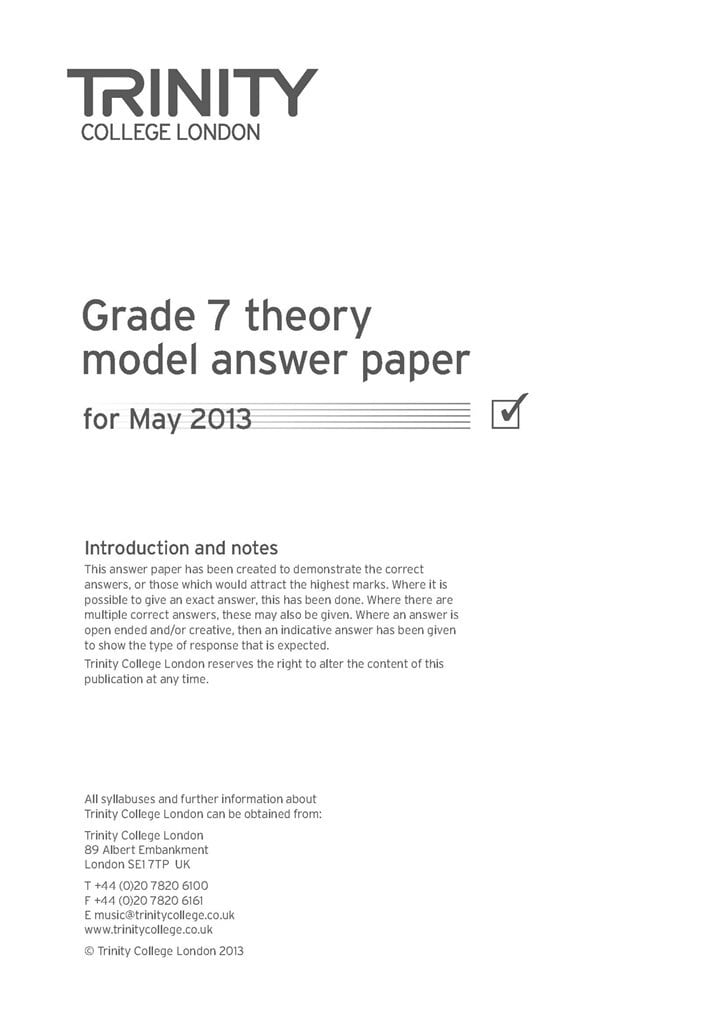 Theory Model Answer Paper Grade 7 2013